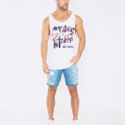 STARS AND NIGHTS WHITE SINGLET