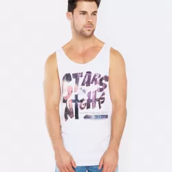 STARS AND NIGHTS WHITE SINGLET