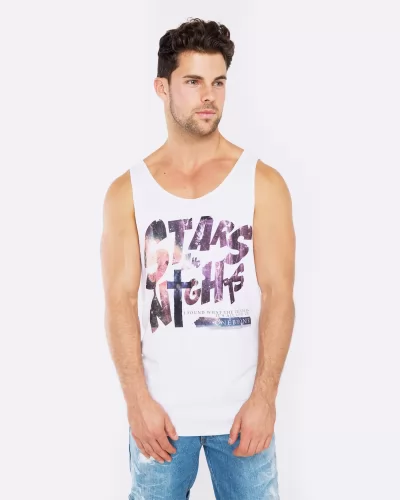 STARS AND NIGHTS WHITE SINGLET