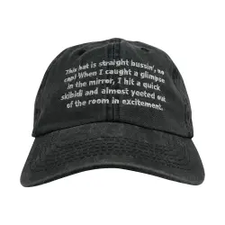 THIS HAT IS BUSSIN BLACK WASHED DAD HAT