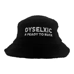 DYSLEXIC BLACK TERRY TOWEL BUCKET HAT