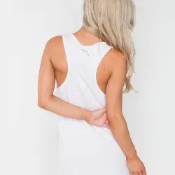 MILES FROM HERE WHITE SINGLET