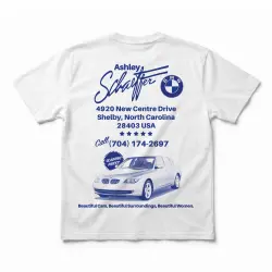 ASHLEY SCHAEFFER WHITE VINTAGE FRONT & BACK T-SHIRT