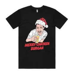 BLACK MERRY CHICKEN BURGAH TEE