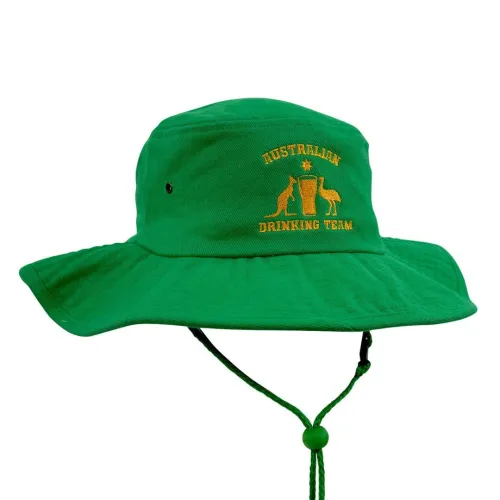 AUSTRALIAN DRINKING TEAM GREEN WIDE BRIM HAT