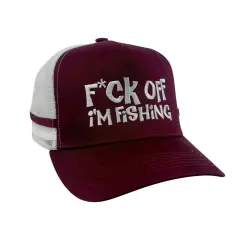 F OFF FISHING MAROON TRUCKER CAP