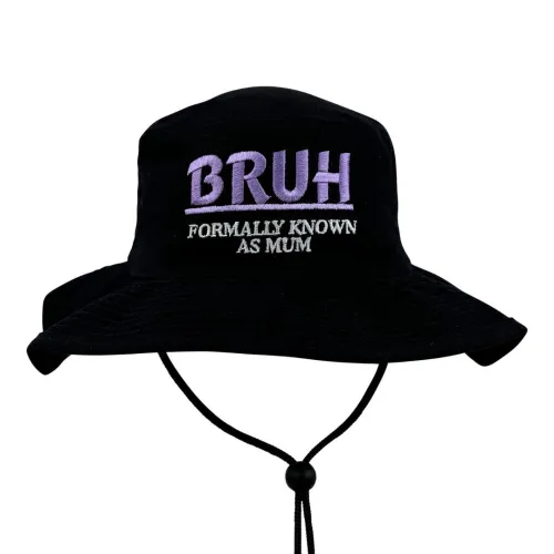 BRUH FKA MUM BLACK WIDE BRIM HAT