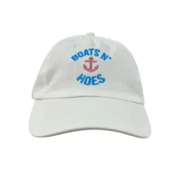 WHITE BOATS N HOES DAD HAT