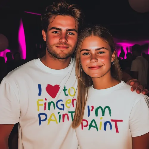 FINGER PAINT WHITE TEE COMBO