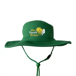 GO TOUCH GRASS GREEN WIDE BRIM HAT
