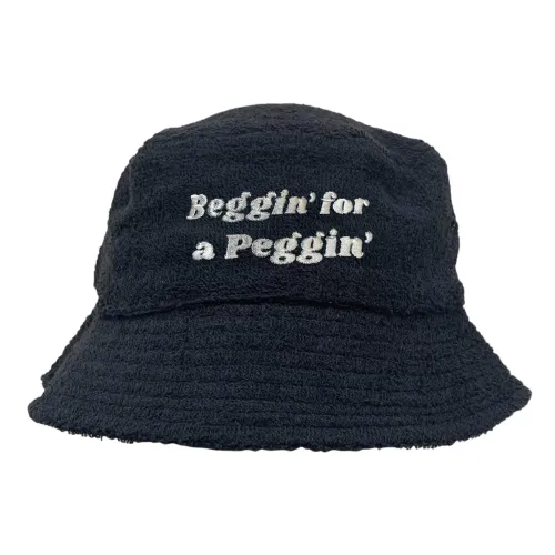 BEGGIN FOR A PEGGIN BLACK TERRY TOWEL BUCKET HAT