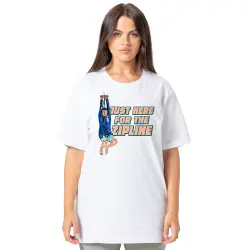 HERE FOR THE ZIPLINE WHITE TEE