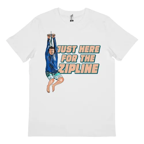 HERE FOR THE ZIPLINE WHITE TEE