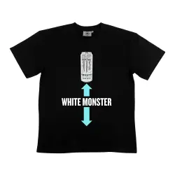 WHITE MONSTER BLACK TEE