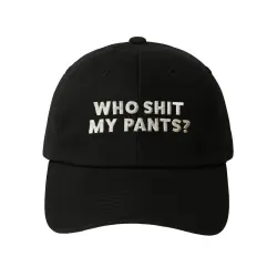 WHO SHIT MY PANTS BLACK DAD HAT