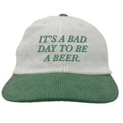 GREEN/WHITE BAD DAY BEER CORD HAT