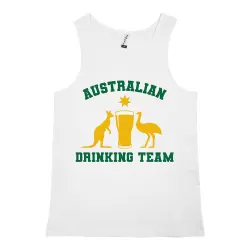 AUSTRALIAN DRINKING TEAM WHITE SINGLET