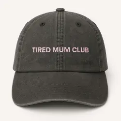 TIRED MUM CLUB BLACK WASHED DAD HAT