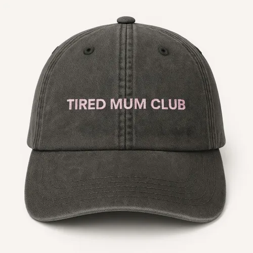 TIRED MUM CLUB BLACK WASHED DAD HAT