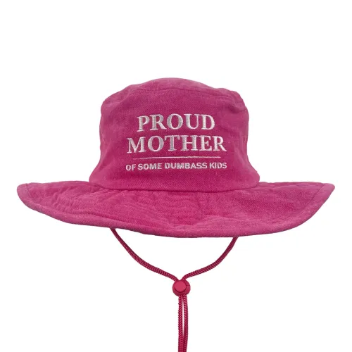 PROUD MOTHER PINK WIDE BRIM HAT