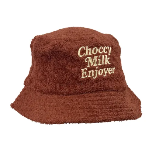 CHOCCY MILK ENJOYER BROWN TERRY TOWEL BUCKET HAT