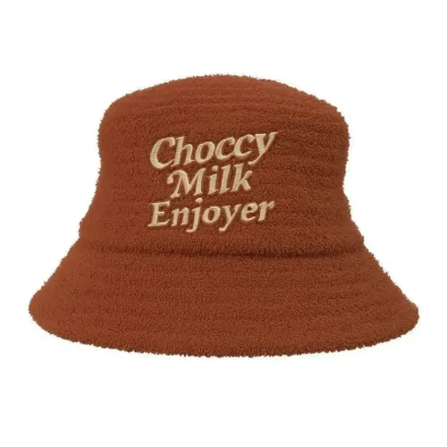 CHOCCY MILK ENJOYER BROWN TERRY TOWEL BUCKET HAT