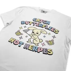 CATCH BUTTERFLIES WHITE TEE