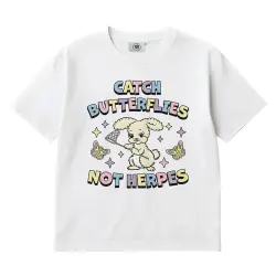 CATCH BUTTERFLIES WHITE TEE