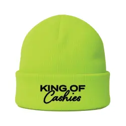 KING OF CASHIES HI VIS LIME GREEN BEANIE