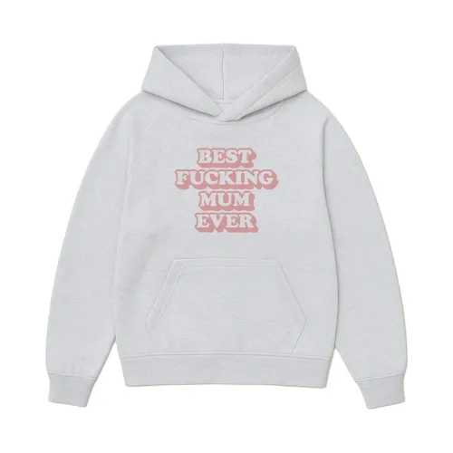 BEST MUM WHITE MARLE HOODIE