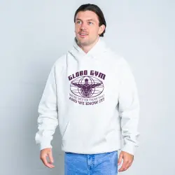 GLOBO GYM WHITE MARLE HOODIE