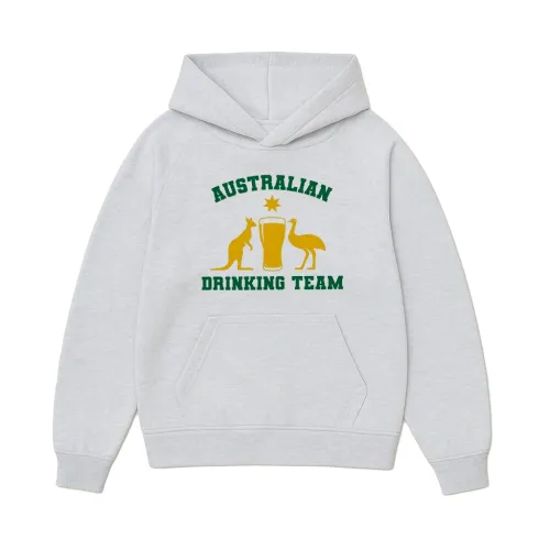 AUSTRALIAN DRINKING TEAM WHITE MARLE HOODIE