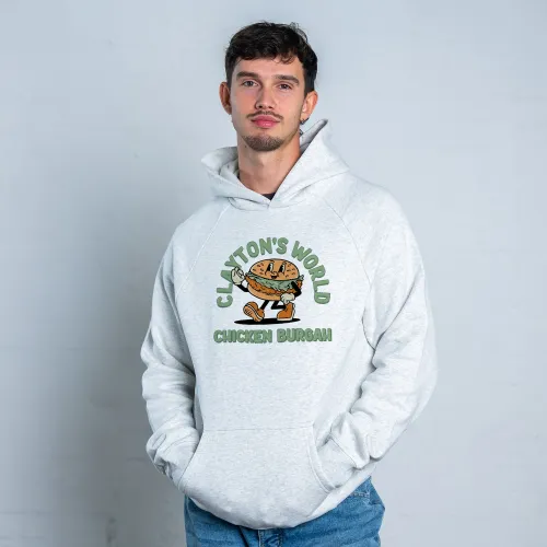 CLAYTON'S WORLD WHITE MARLE HOODIE