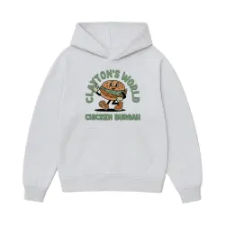 CLAYTON'S WORLD WHITE MARLE HOODIE