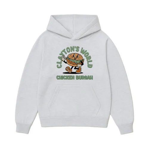CLAYTON'S WORLD WHITE MARLE HOODIE