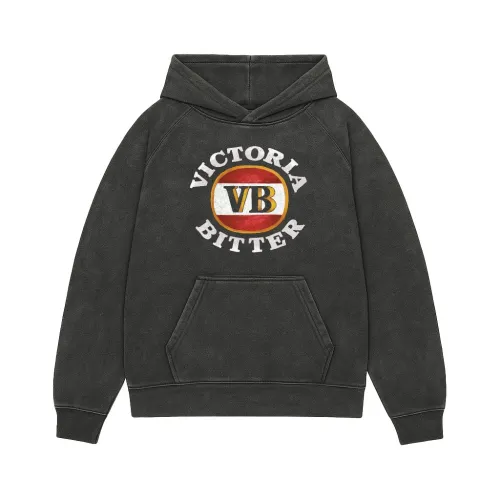 VICTORIA BITTER LOGO VINTAGE BLACK HOODIE
