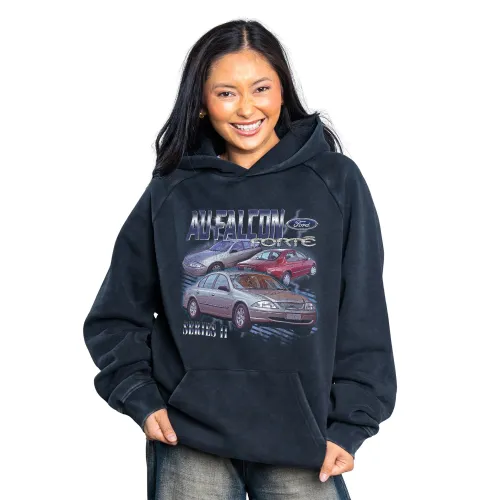 AU FALCON VINTAGE BLACK HOODIE