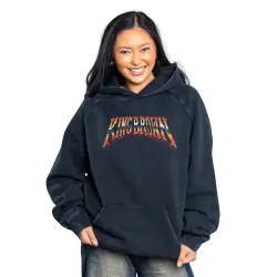 KING BROWN FRONT & BACK VINTAGE BLACK HOODIE