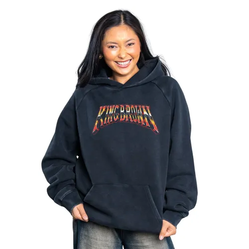 KING BROWN FRONT & BACK VINTAGE BLACK HOODIE