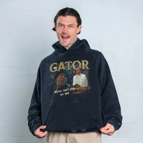 GATOR VINTAGE BLACK HOODIE