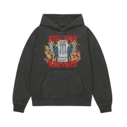 HELL YEAH BROTHER VINTAGE BLACK HOODIE