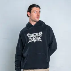 CHICKEN BURGAH VINTAGE BLACK HOODIE