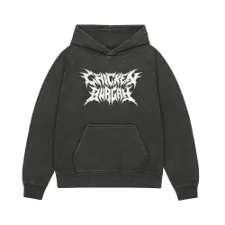 CHICKEN BURGAH VINTAGE BLACK HOODIE