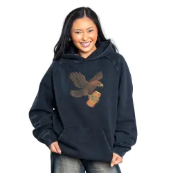 SINK YOUR CLAWS FRONT & BACK VINTAGE BLACK HOODIE