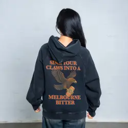 SINK YOUR CLAWS FRONT & BACK VINTAGE BLACK HOODIE