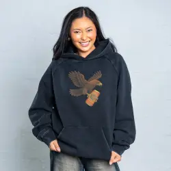 SINK YOUR CLAWS FRONT & BACK VINTAGE BLACK HOODIE