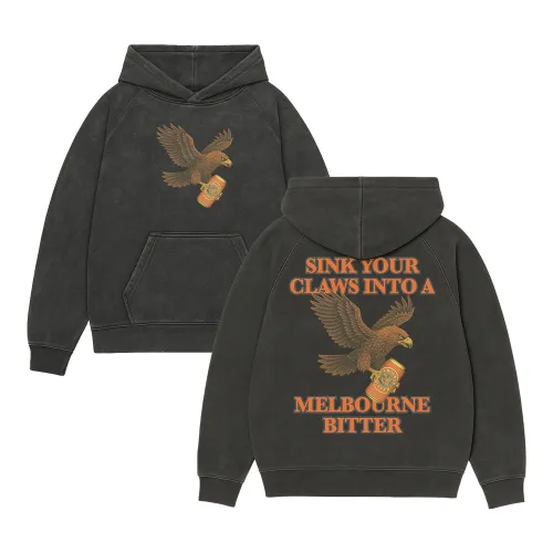 SINK YOUR CLAWS FRONT & BACK VINTAGE BLACK HOODIE