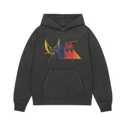 RETRO TRIPLE M LOGO VINTAGE BLACK HOODIE