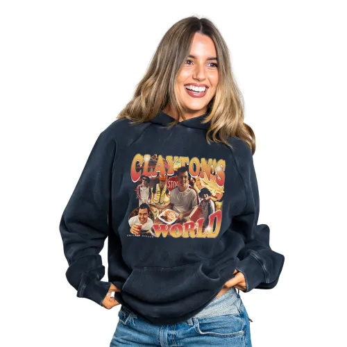 CLAYTON'S WORLD VINTAGE BLACK HOODIE