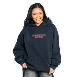 MELBOURNE BITTER SPELLOUT EMBROIDERED VINTAGE BLACK HOODIE
